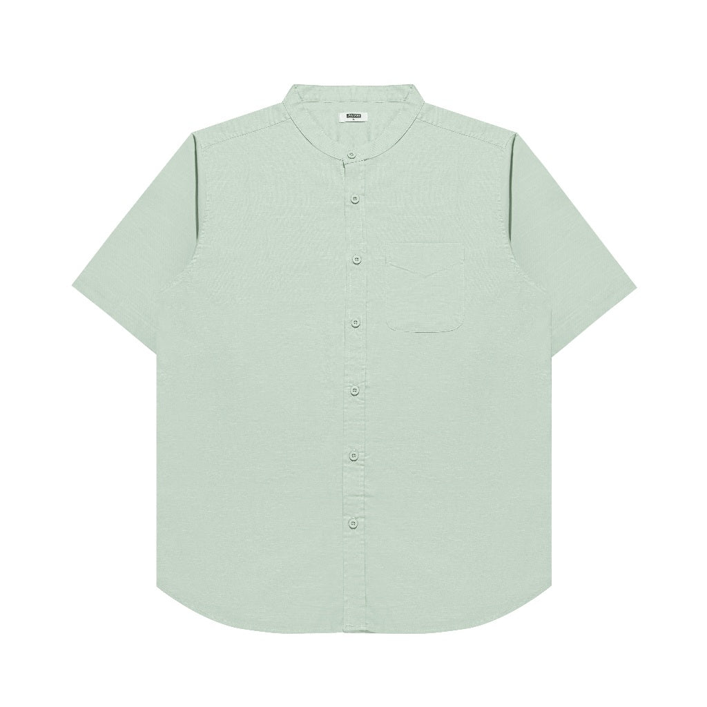 M231 Kemeja Pria Shanghai Polos Pendek Mint 0184E