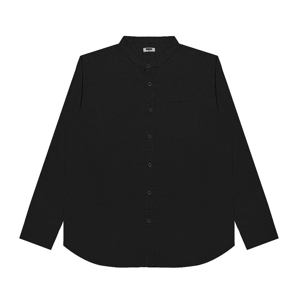 M231 Kemeja Pria Shanghai Polos Panjang Hitam 0185C
