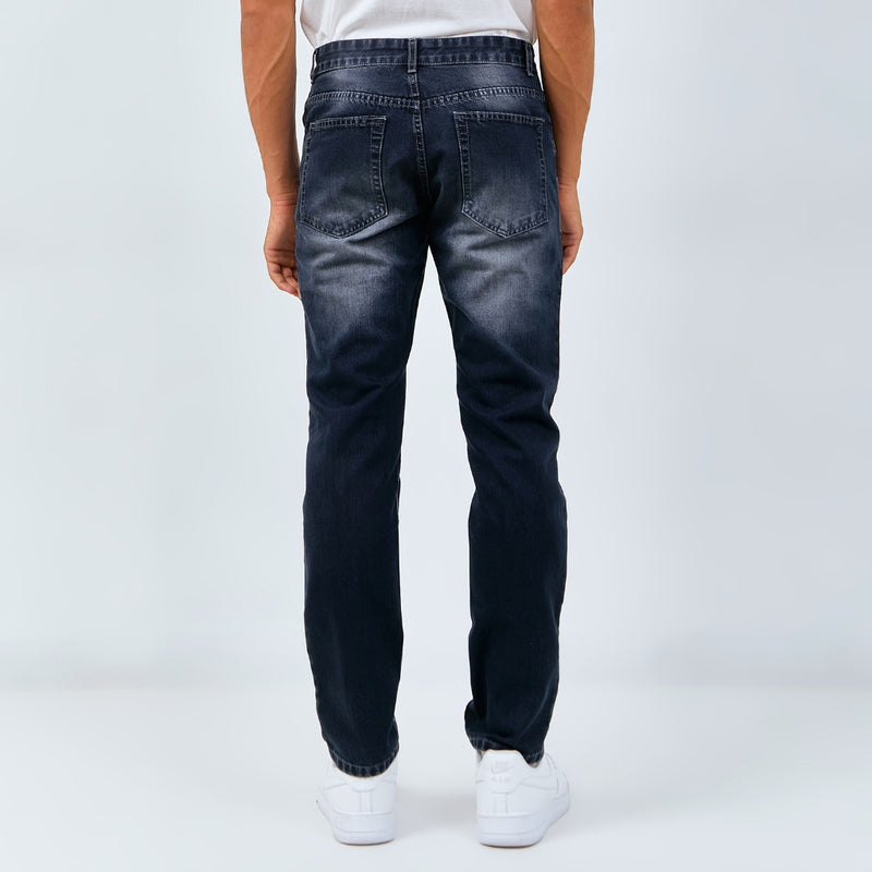 M231 Celana Panjang Jeans Denim Pria Straight Fit Stone Wash Dark Grey 0168