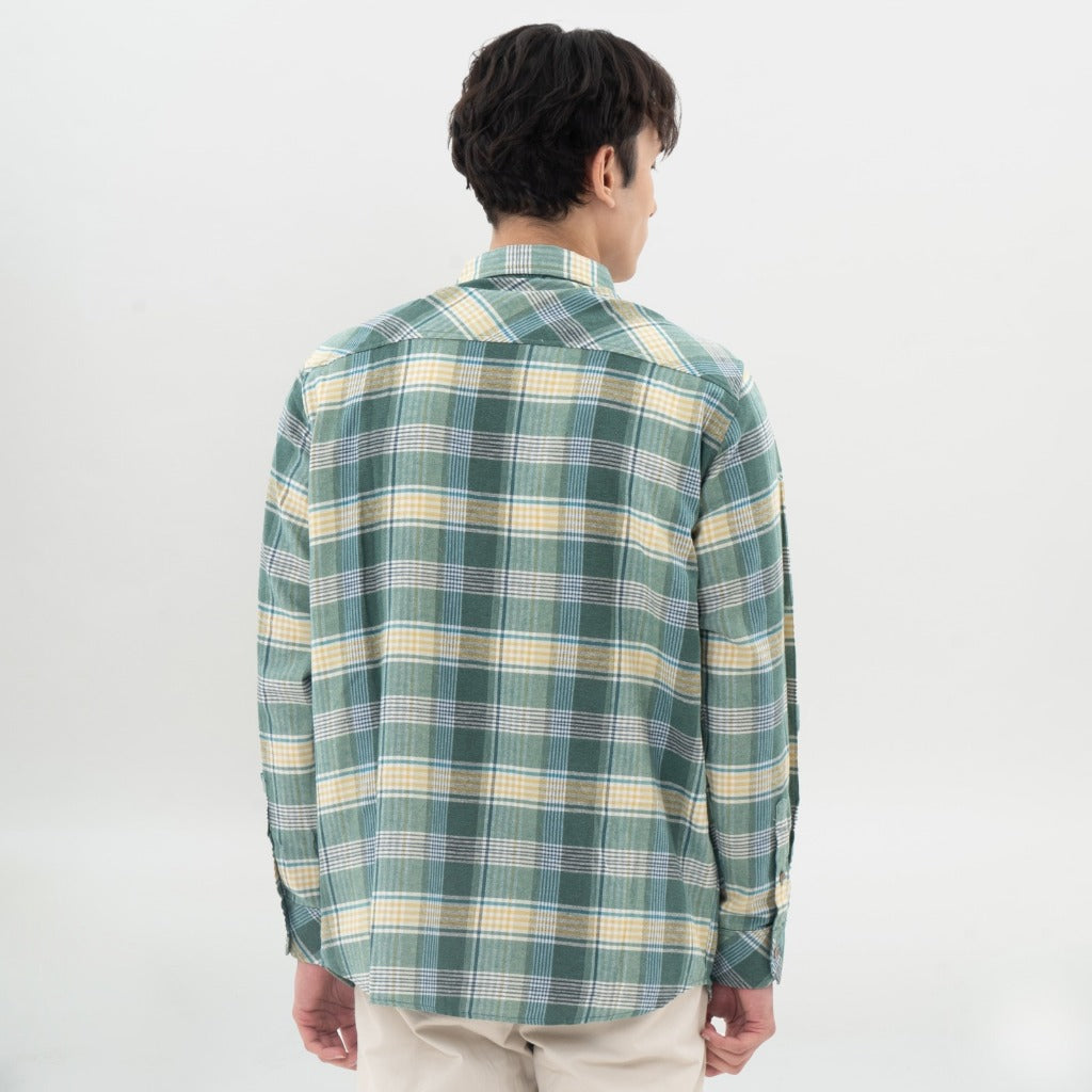 M231 Kemeja Pria Flannel Panjang Hijau 0291