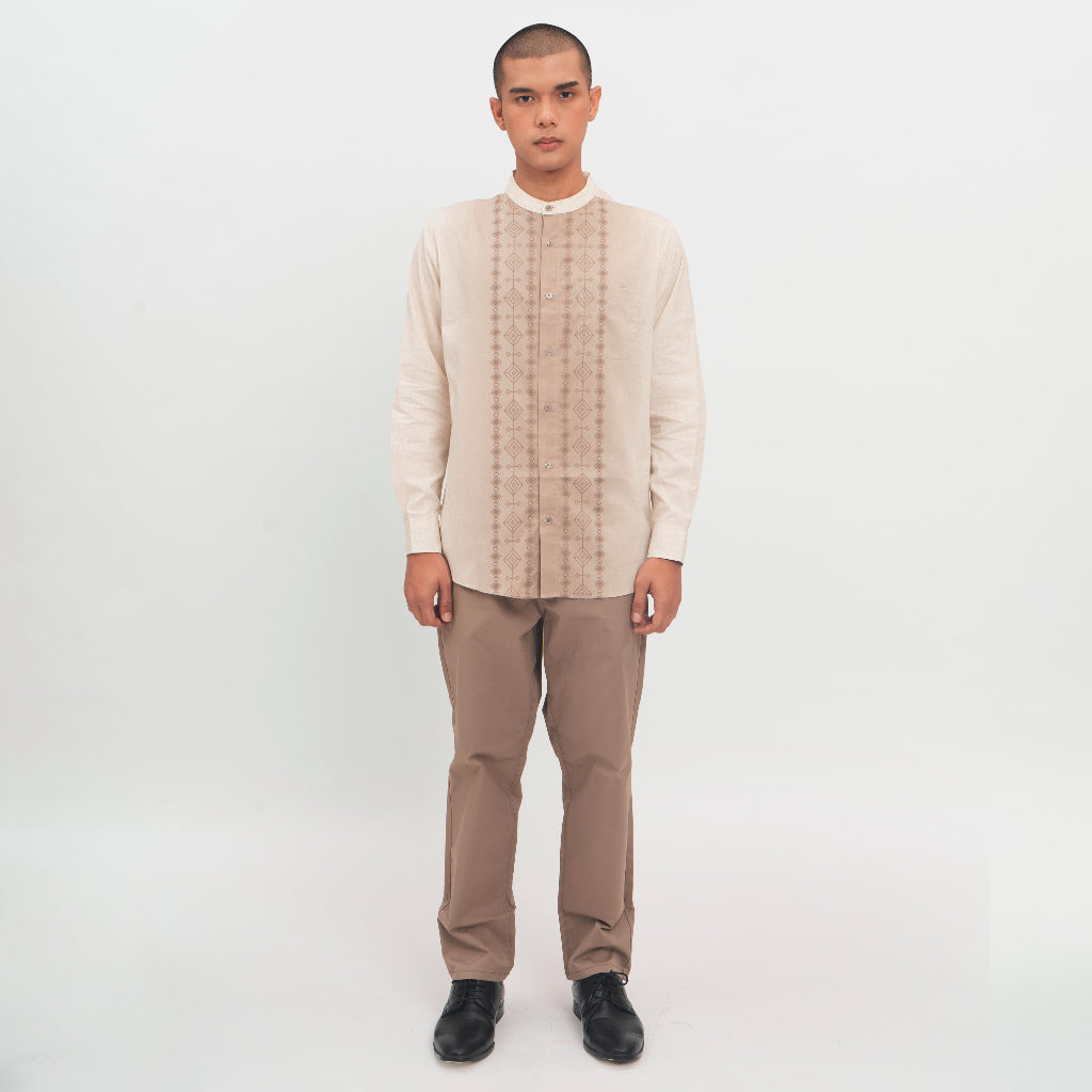M231 Kemeja Pria Koko Panjang Cream 0863A