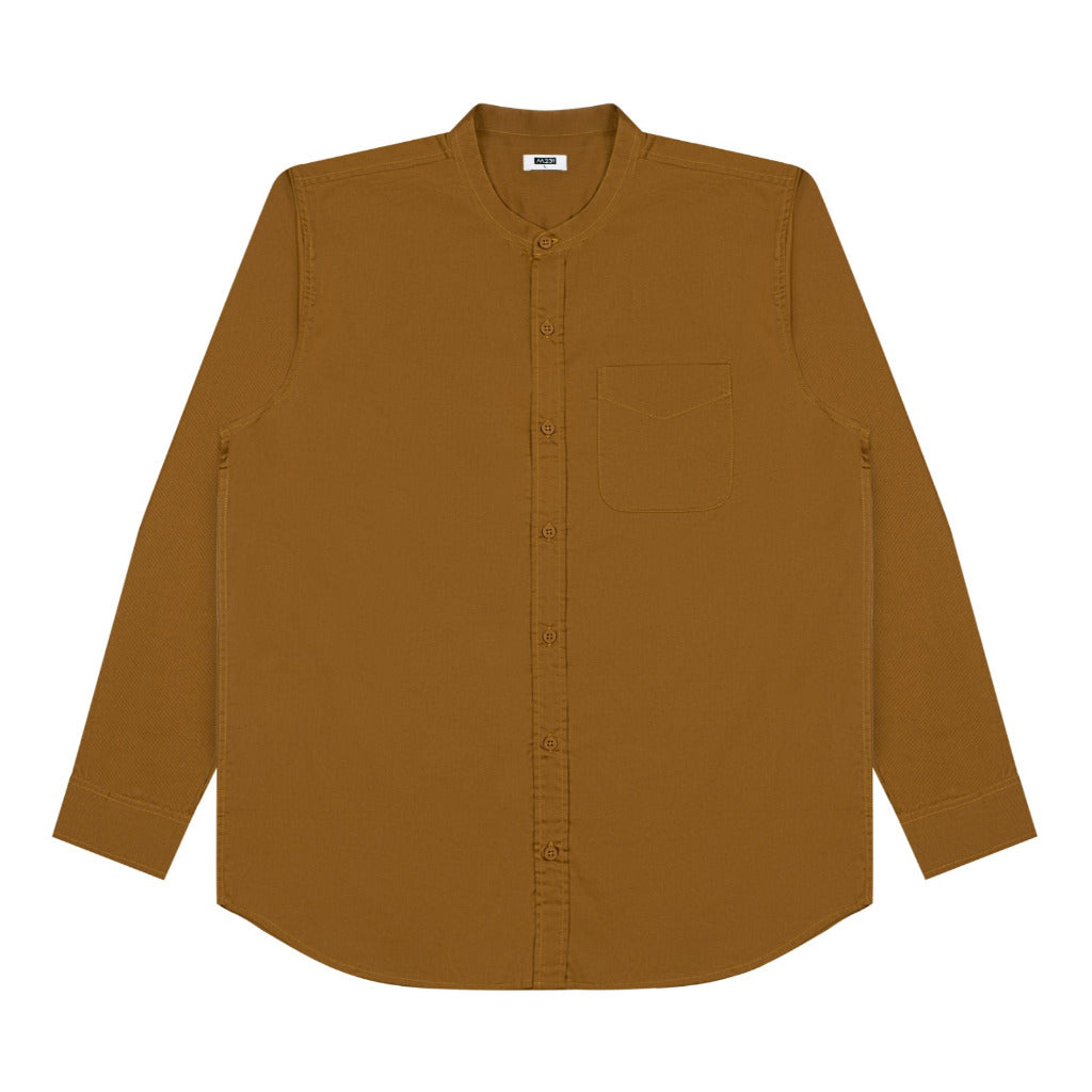 M231 Kemeja Pria Shanghai Polos Panjang Coklat 0915B