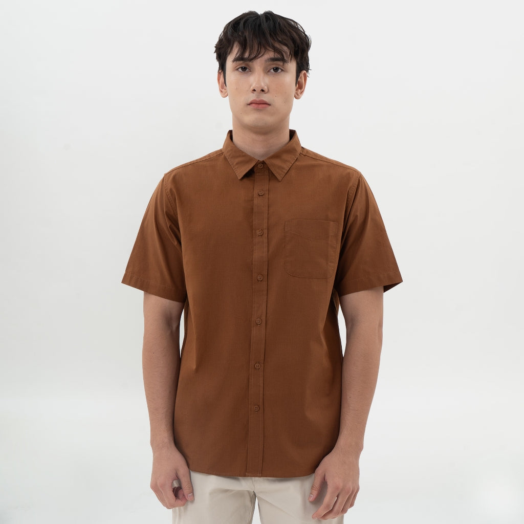 M231 Kemeja Pria Basic Polos Pendek 0643