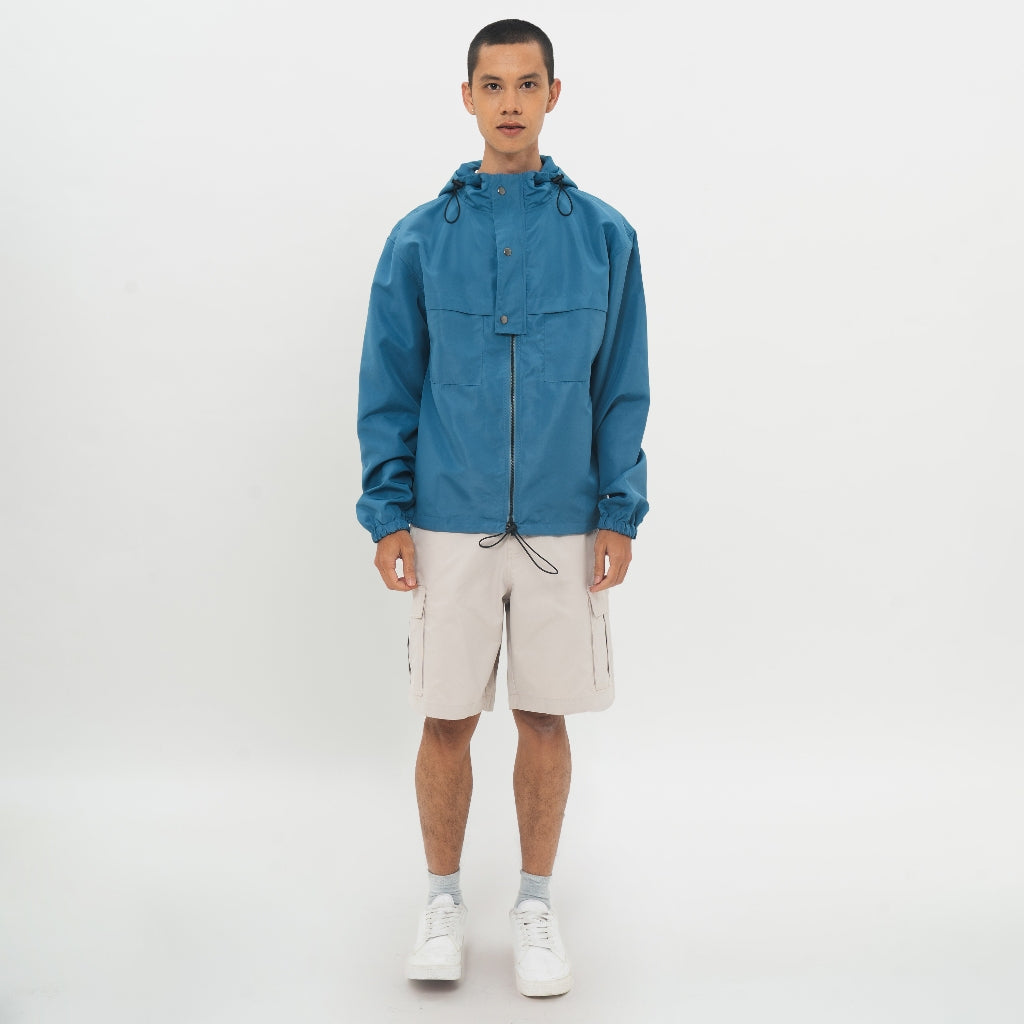 M231 Jaket Hoodie Taslan Wanderer Living Biru 0772D