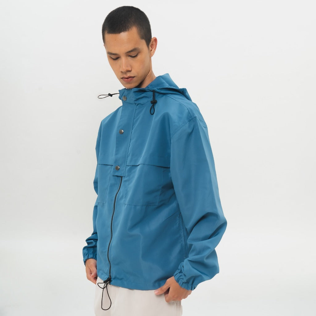 M231 Jaket Hoodie Taslan Wanderer Living Biru 0772D