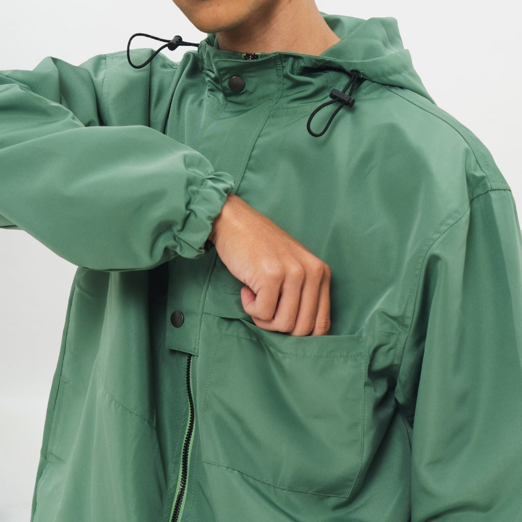 M231 Jaket Hoodie Taslan Wanderer Living Hijau 0772C