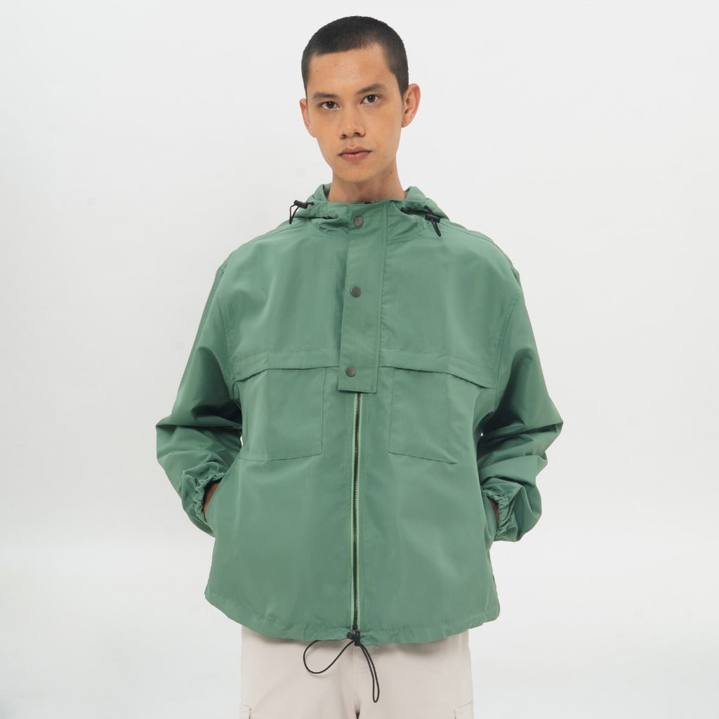 M231 Jaket Hoodie Taslan Wanderer Living Hijau 0772C