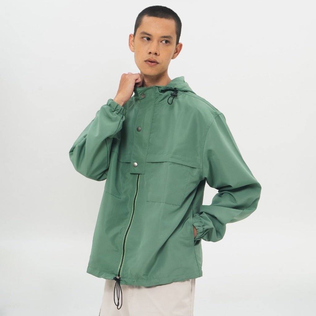 M231 Jaket Hoodie Taslan Wanderer Living Hijau 0772C