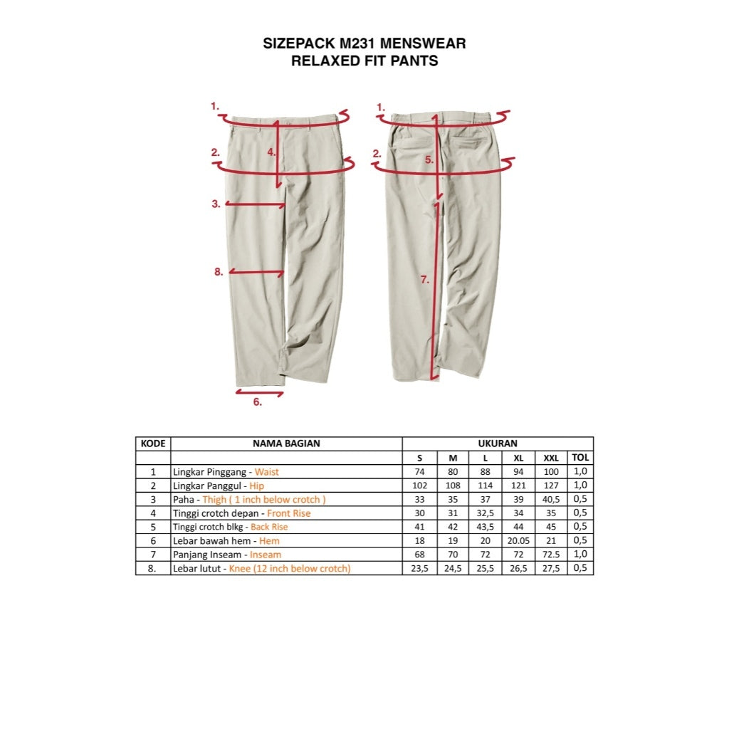 M231 Celana Panjang Pria Relaxed Fit Cream 0762E