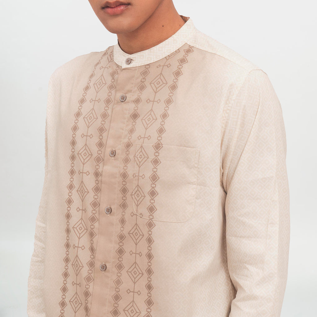 M231 Kemeja Pria Koko Panjang Cream 0863A