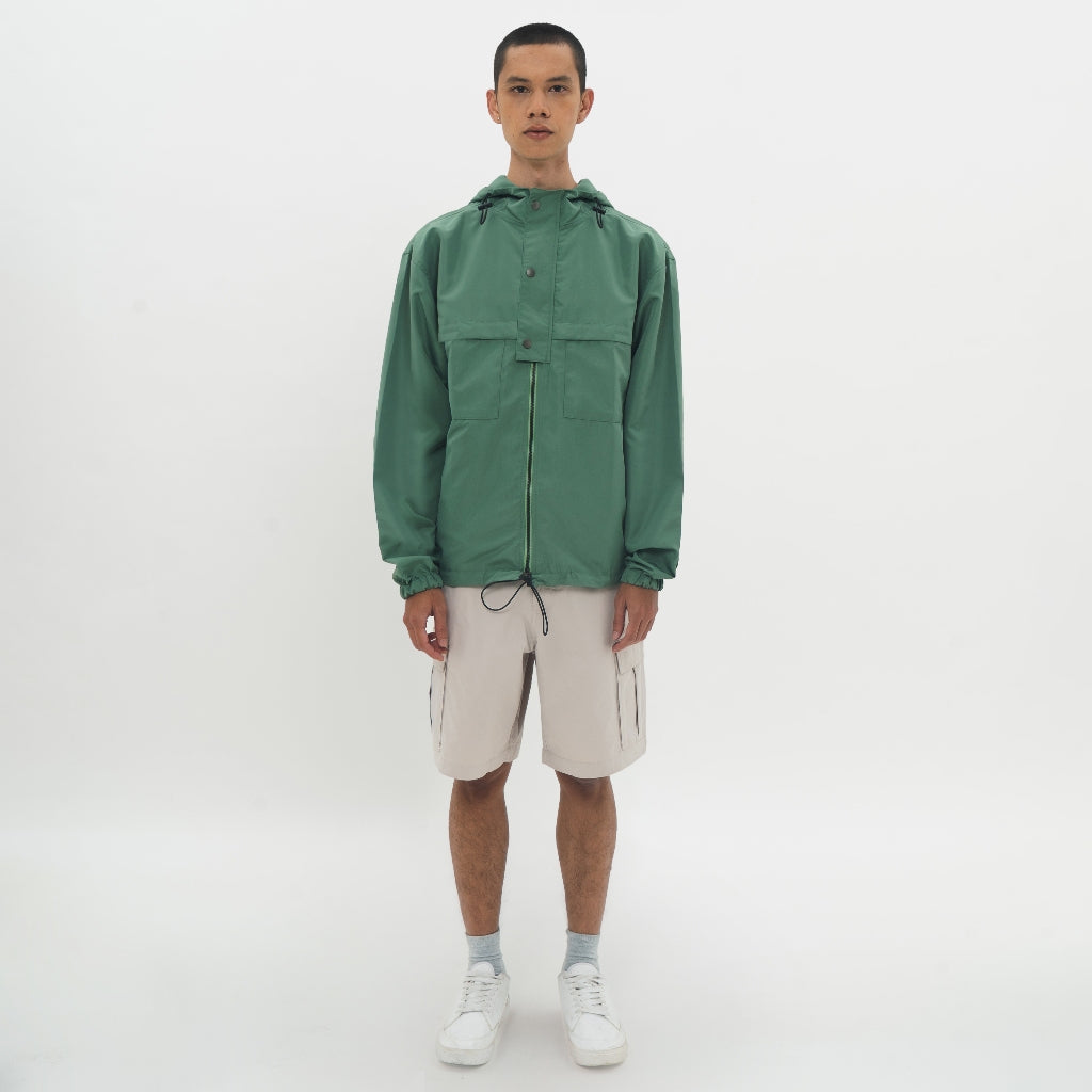 M231 Jaket Hoodie Taslan Wanderer Living Hijau 0772C