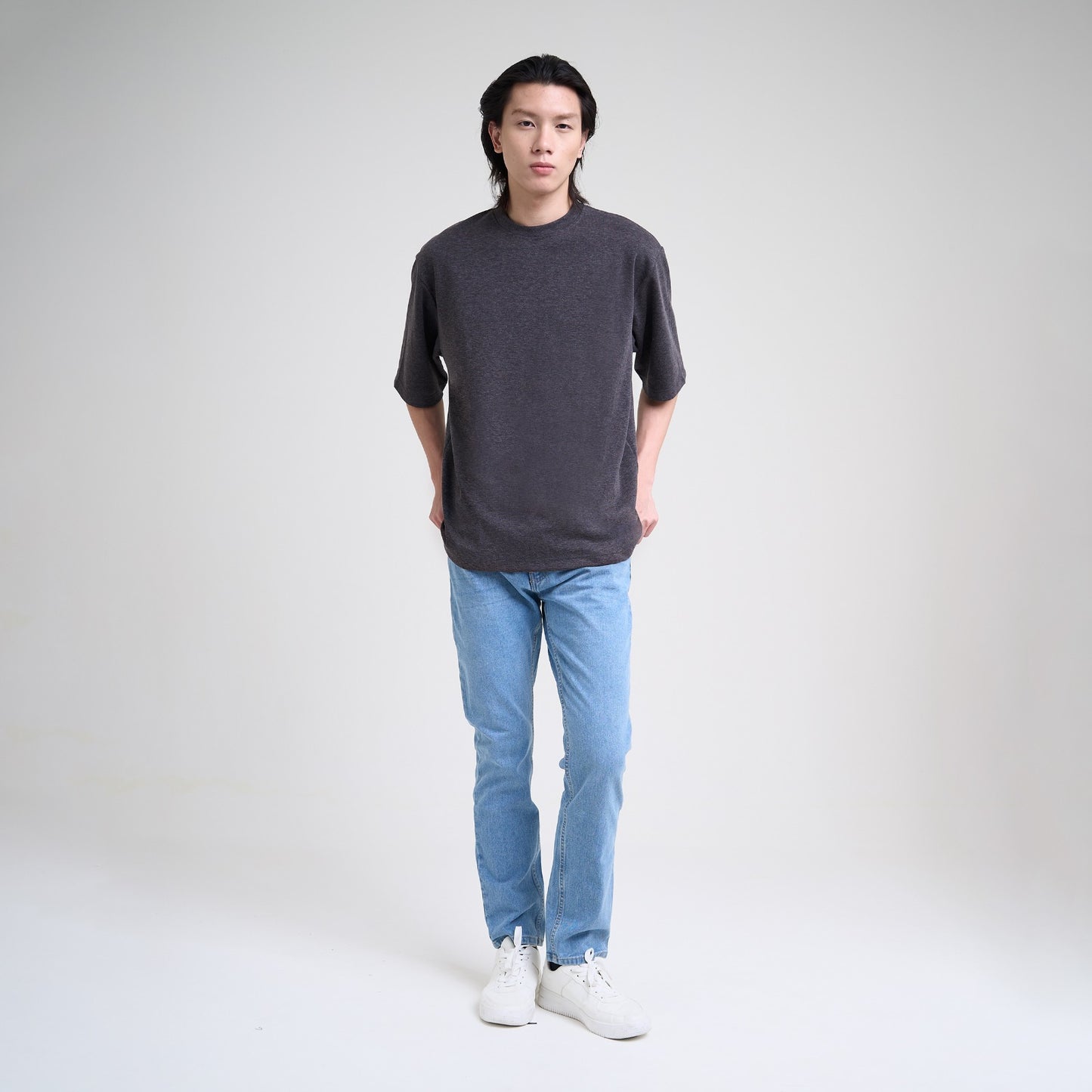 M231 T-Shirt Ponte Polos Oversized Pendek Hitam 0756C