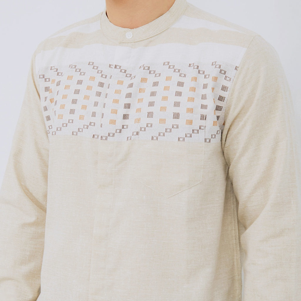 M231 Kemeja Pria Koko Panjang Cream 2381