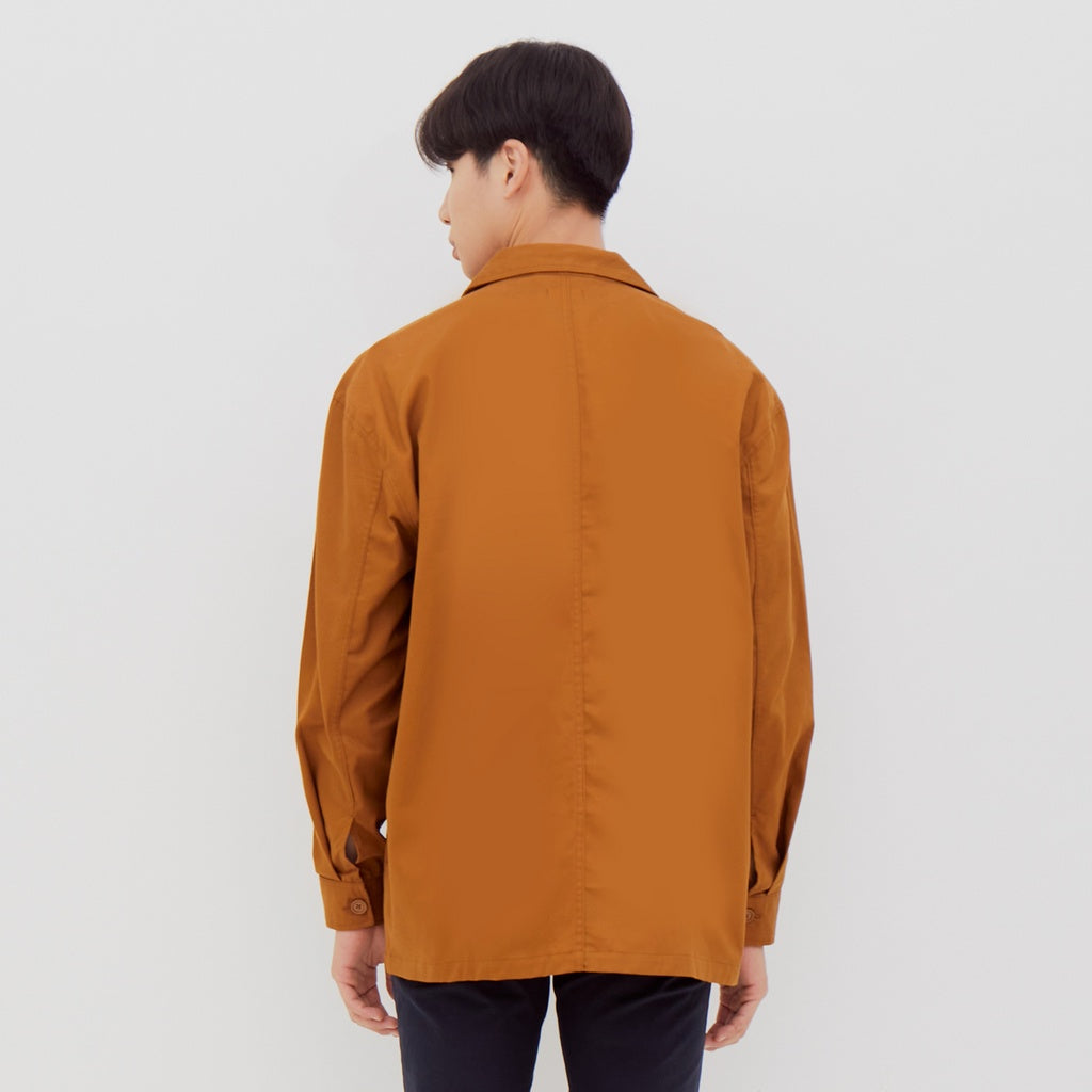 M231 Kemeja Jaket Pria Panjang Coklat 2302D
