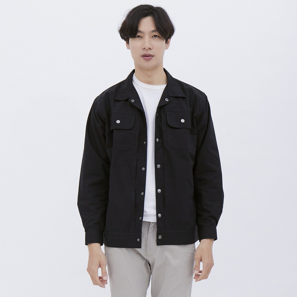 M231 Jaket Pria Coverall Panjang Hitam 1877B