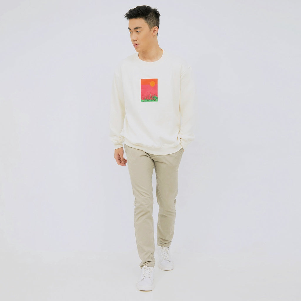 M231 Sweater Crewneck Vantage Panjang Broken White 2392B