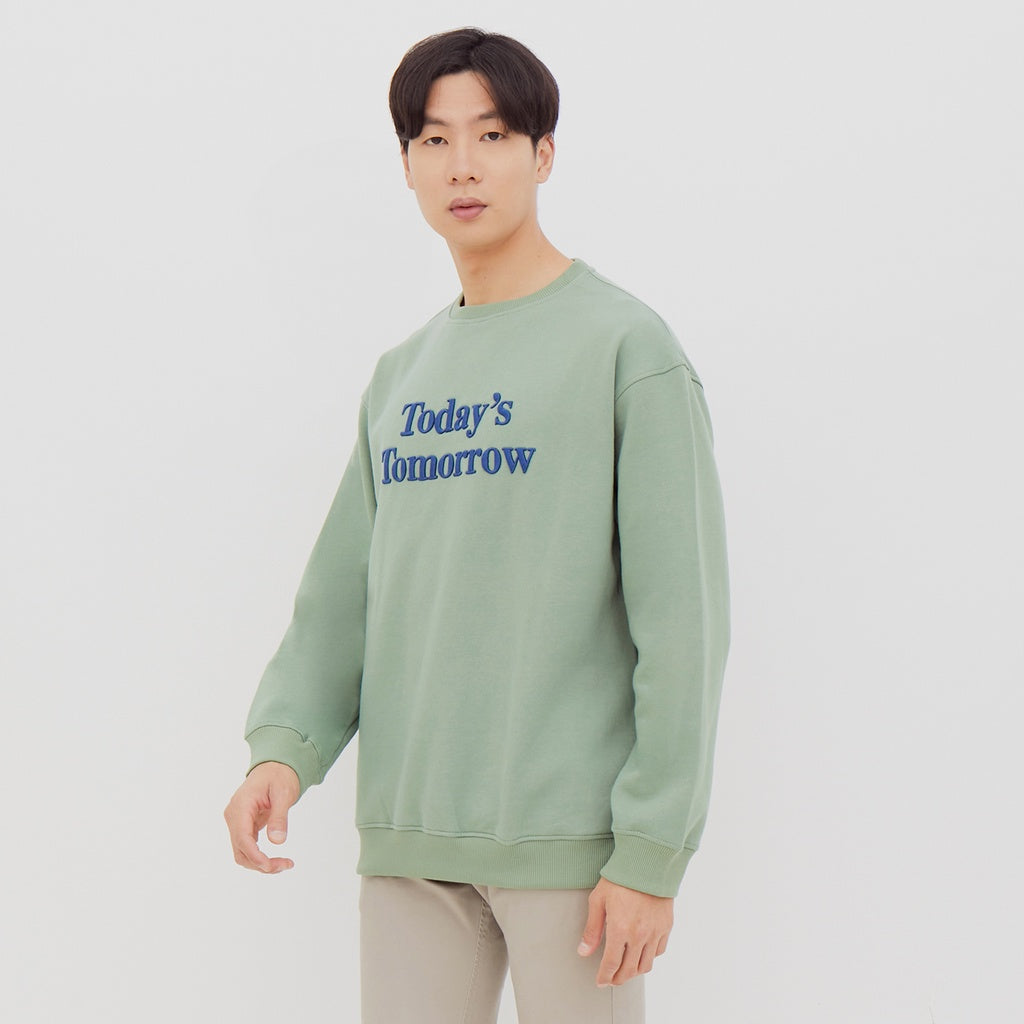 M231 Sweater Crewneck Panjang Sage Green 2219E