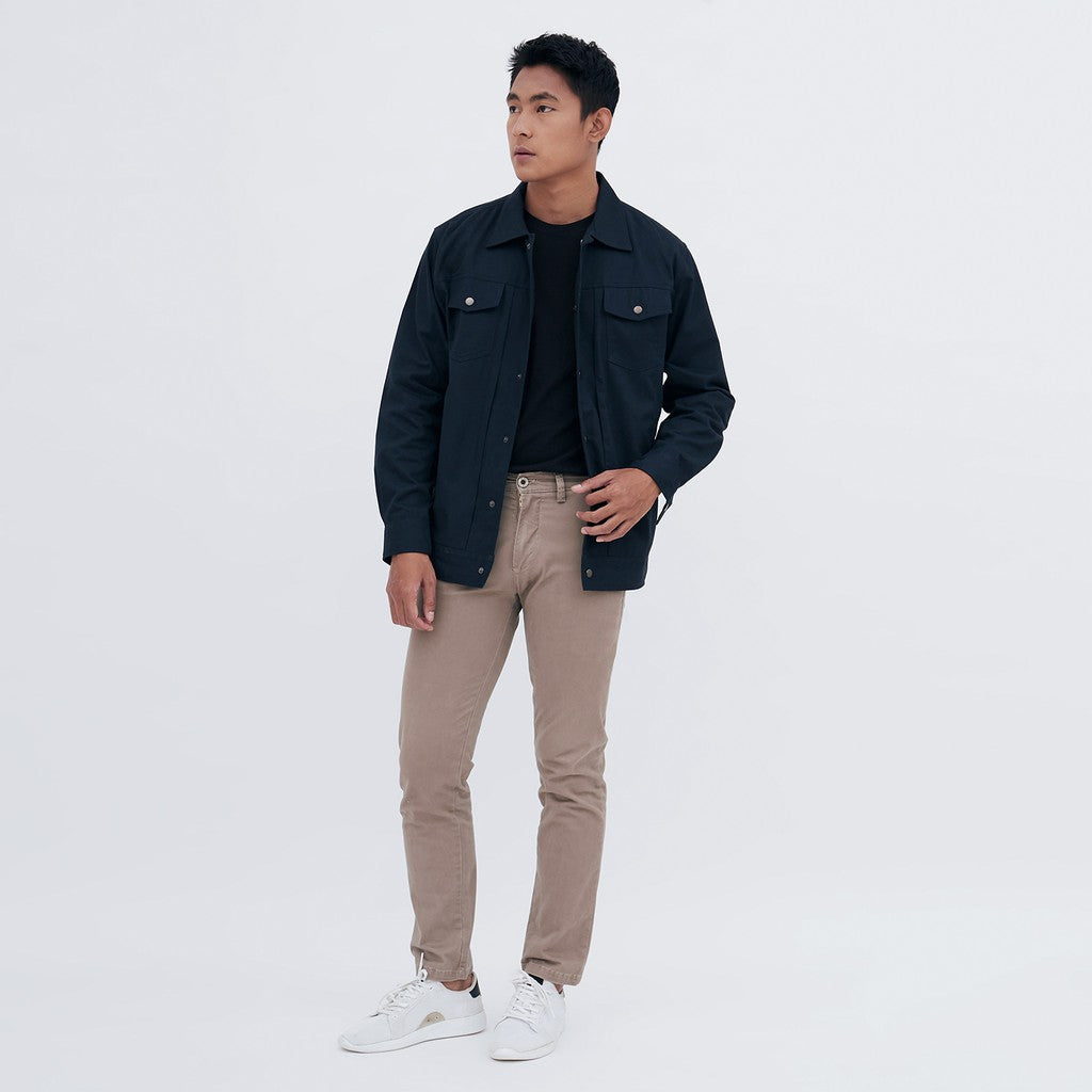 M231 Jaket Pria Coverall Panjang Navy 1957D