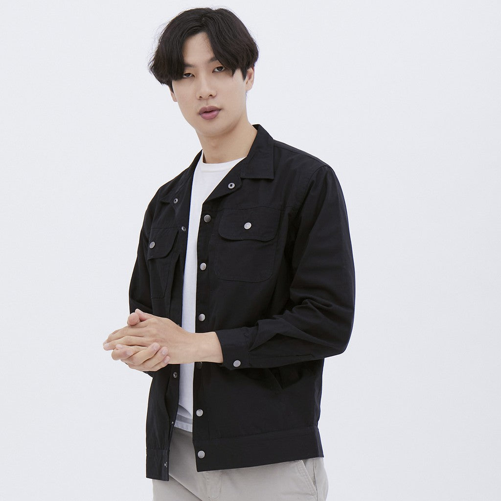 M231 Jaket Pria Coverall Panjang Hitam 1877B