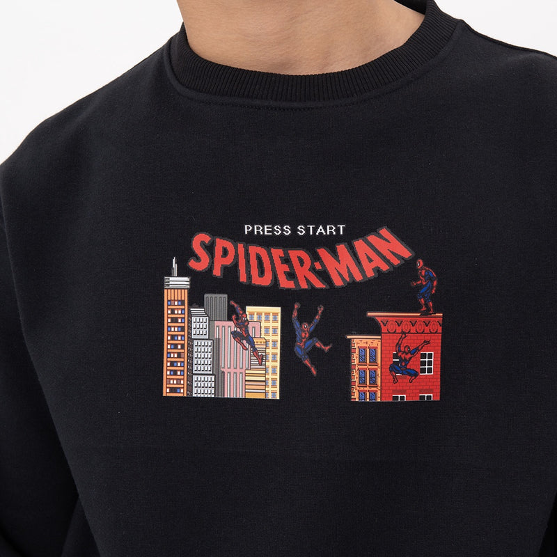Marvel Collection M231 Crewneck Spiderman Pixel Hitam 2518A