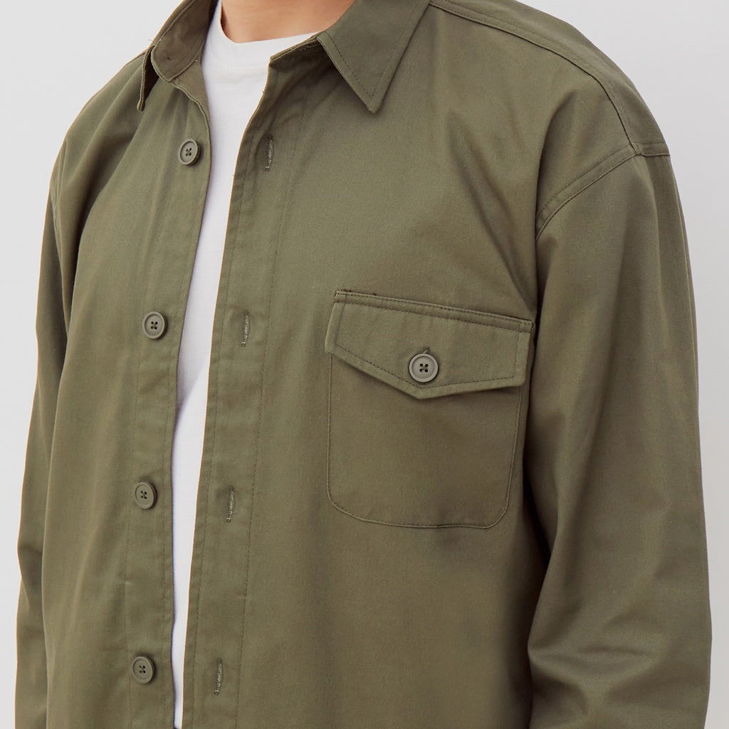 M231 Kemeja Jaket Pria Panjang Olive 2269C