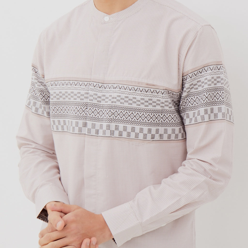 M231 Kemeja Pria Koko Panjang Cream 2314A