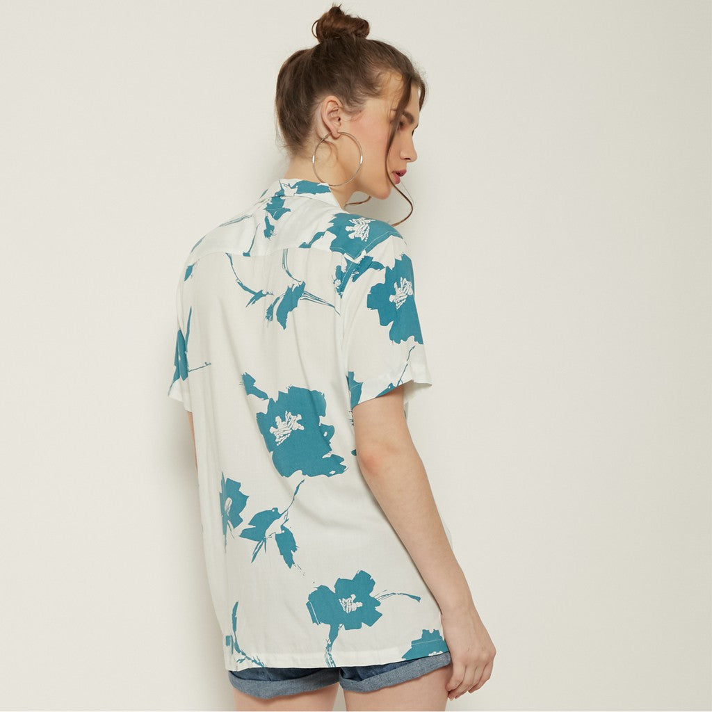 M231 Kemeja Pria Printing Hawaii Pendek Warna Putih 0632A