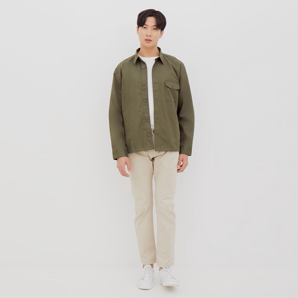 M231 Kemeja Jaket Pria Panjang Olive 2269C