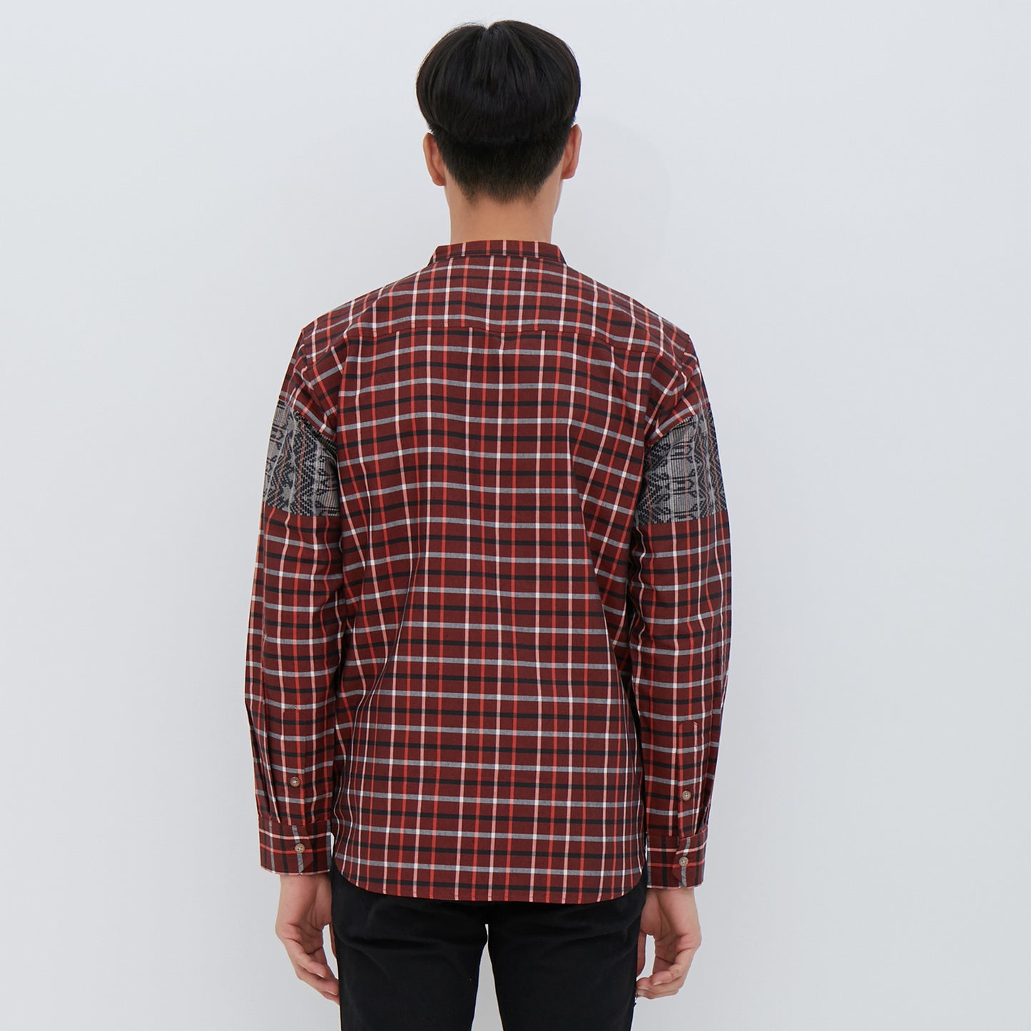 M231 Kemeja Pria Koko Panjang Maroon 2487B