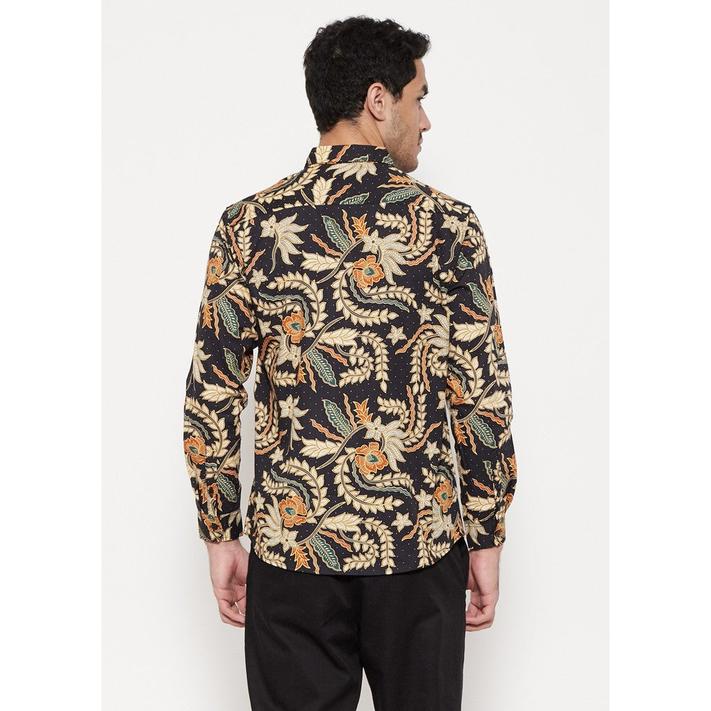 M231 Kemeja Pria Batik Panjang Warna Hitam 1080B