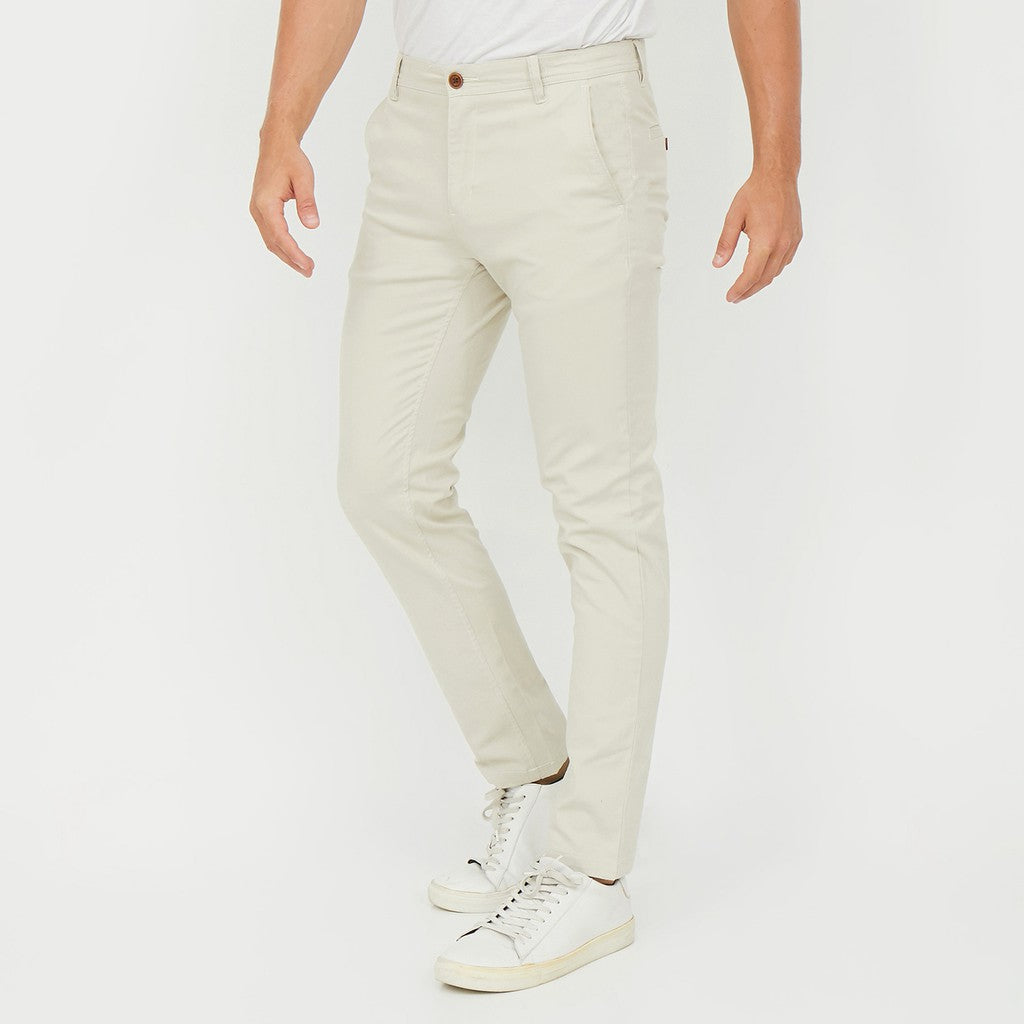 M231 Celana Panjang Pria Chinos Slim Fit Stretch Cream C1139