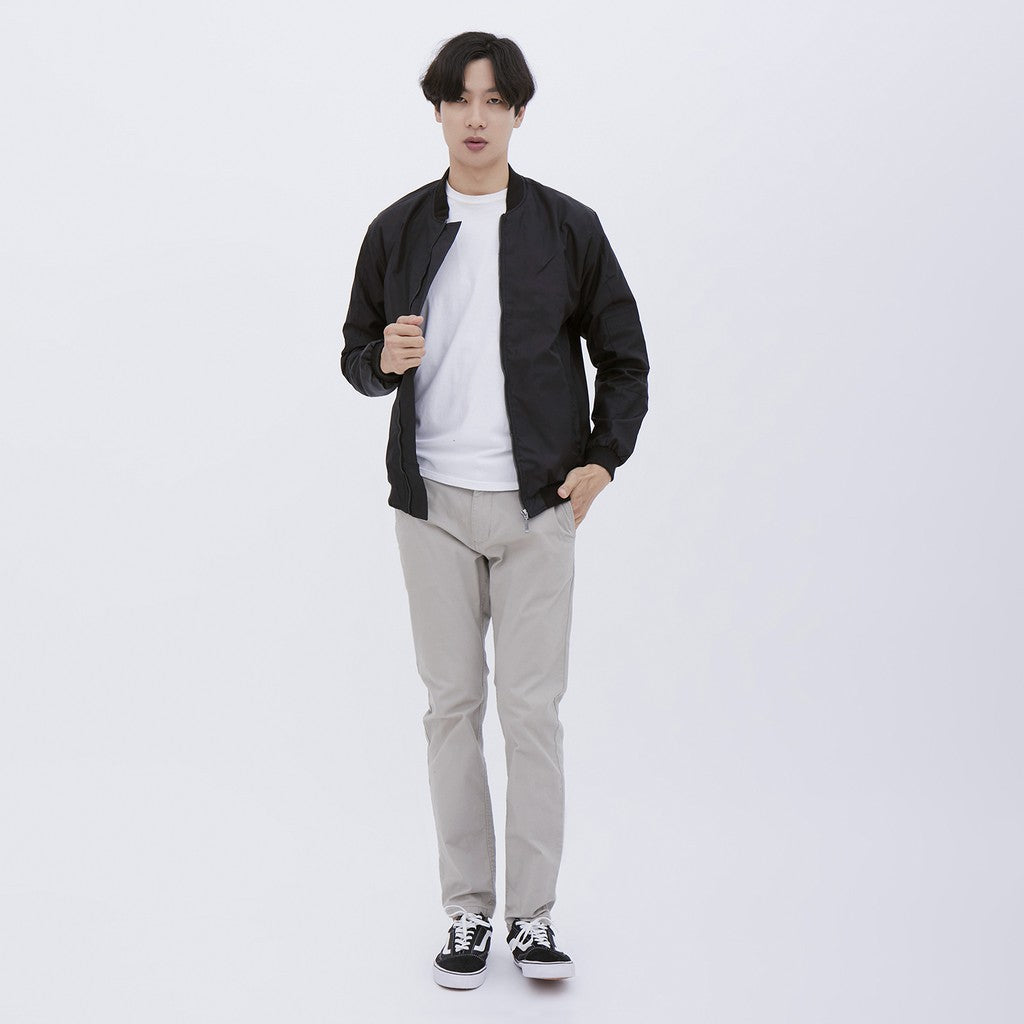 M231 Jaket Pria Taslan Bomber Panjang Hitam 1758B