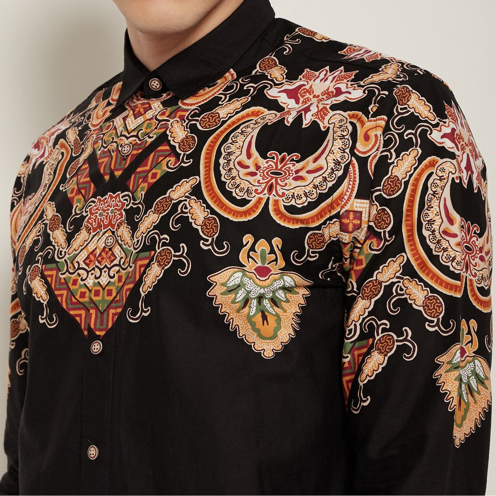 M231 Kemeja Pria Batik Panjang Hitam 1699A