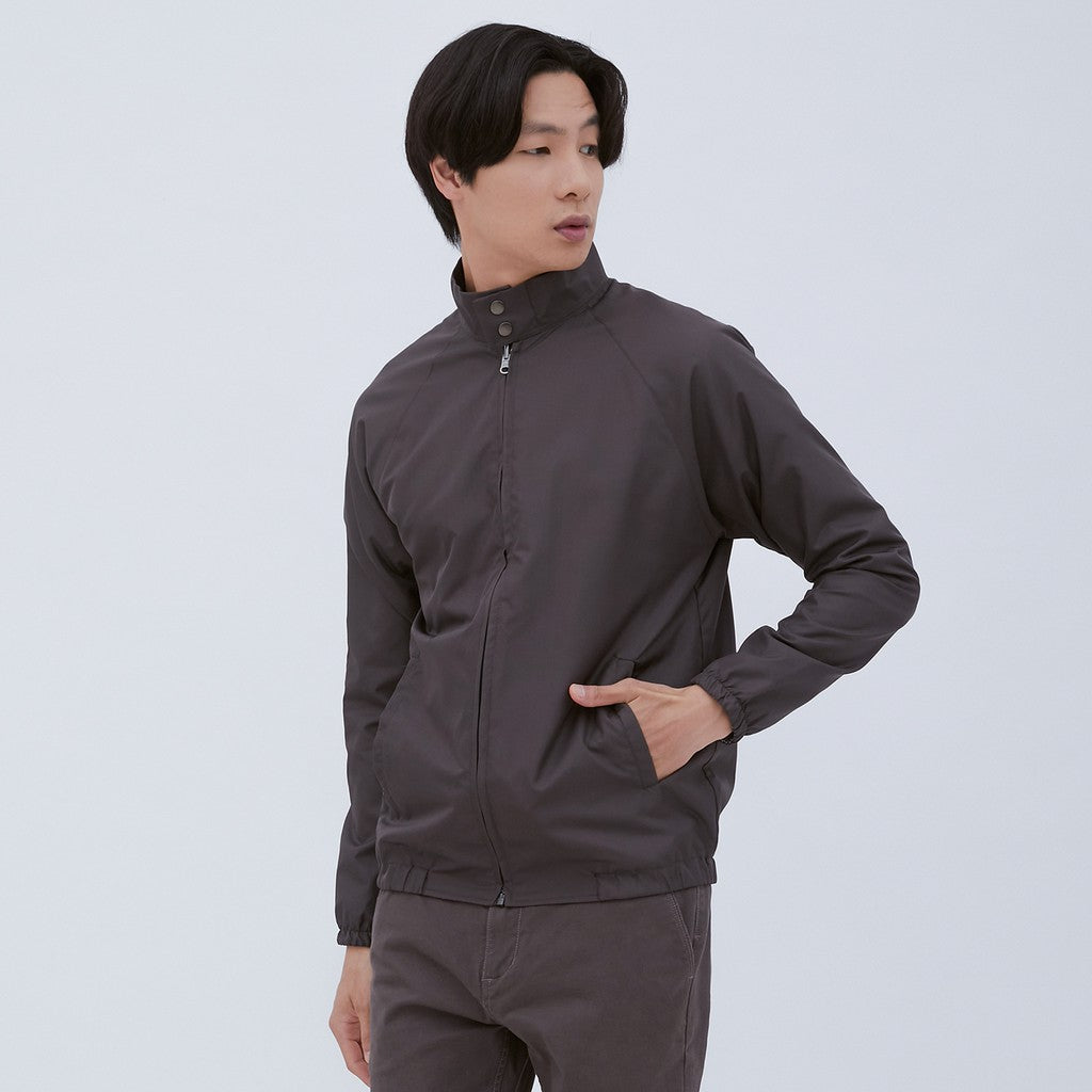 M231 Jaket Pria Taslan Harrington Panjang Abu 2039B
