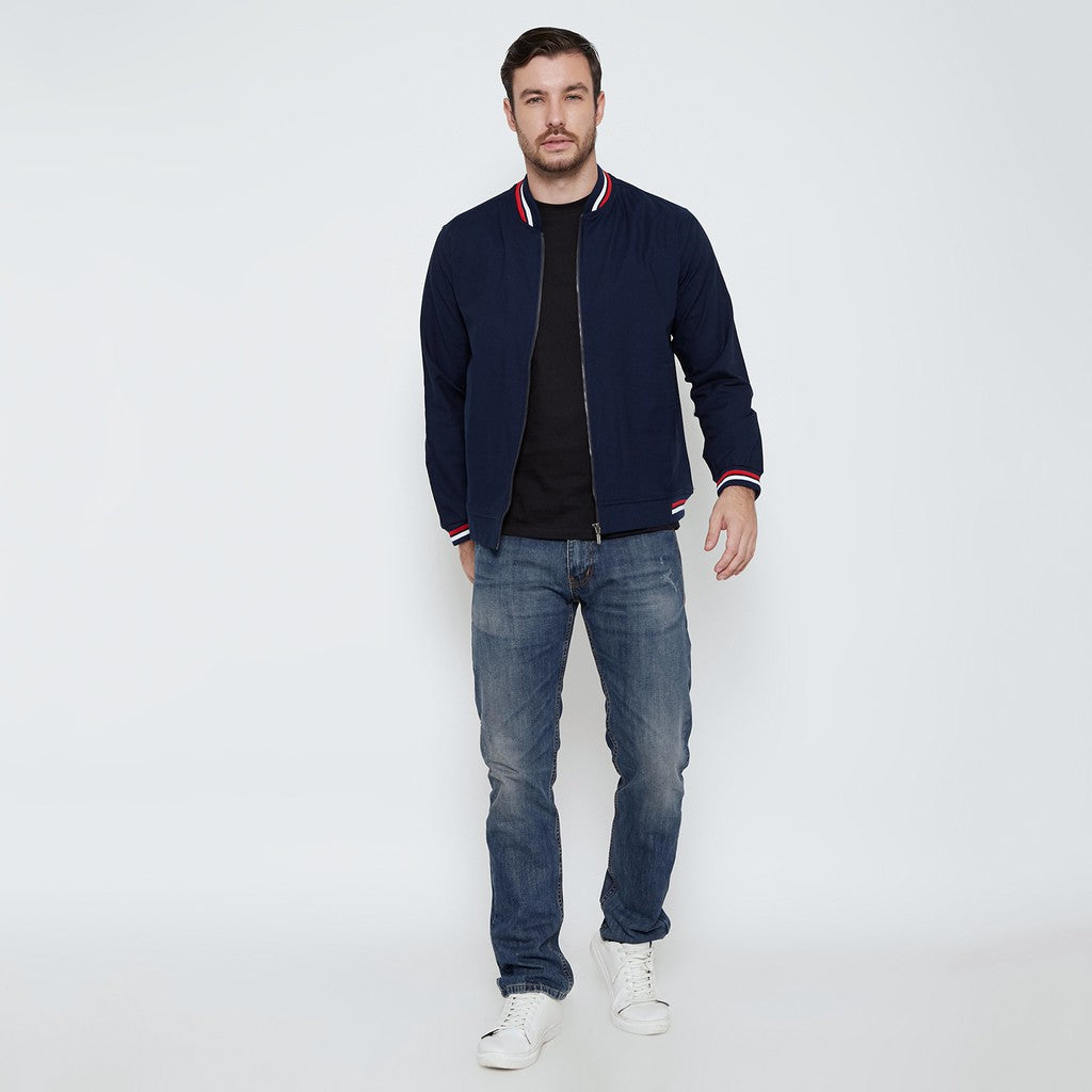 M231 Jaket Pria Oxford Panjang Warna Navy 1768B