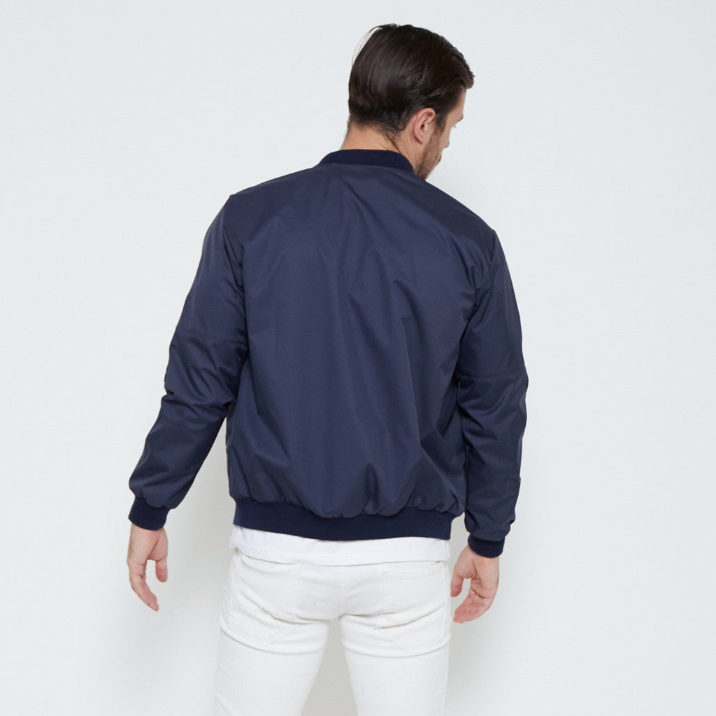 M231 Jaket Pria Taslan Bomber Panjang Navy 1758A