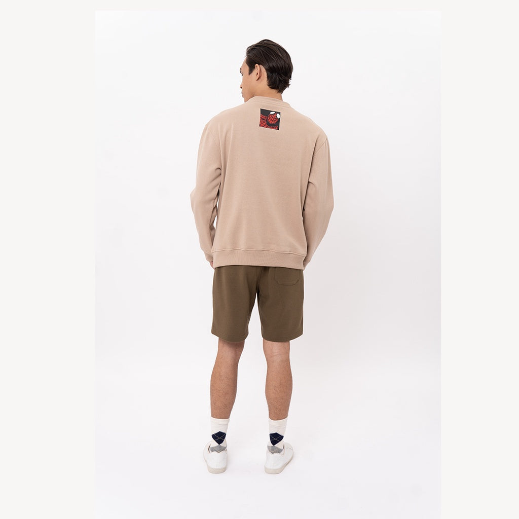 Marvel Collection M231 Crewneck Spiderman Pixel Light Brown 2518B