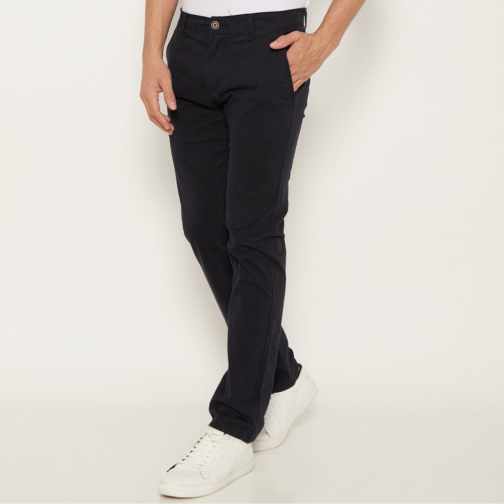 M231 Celana Panjang Pria Chinos Slim Fit Stretch Warna Navy C1040