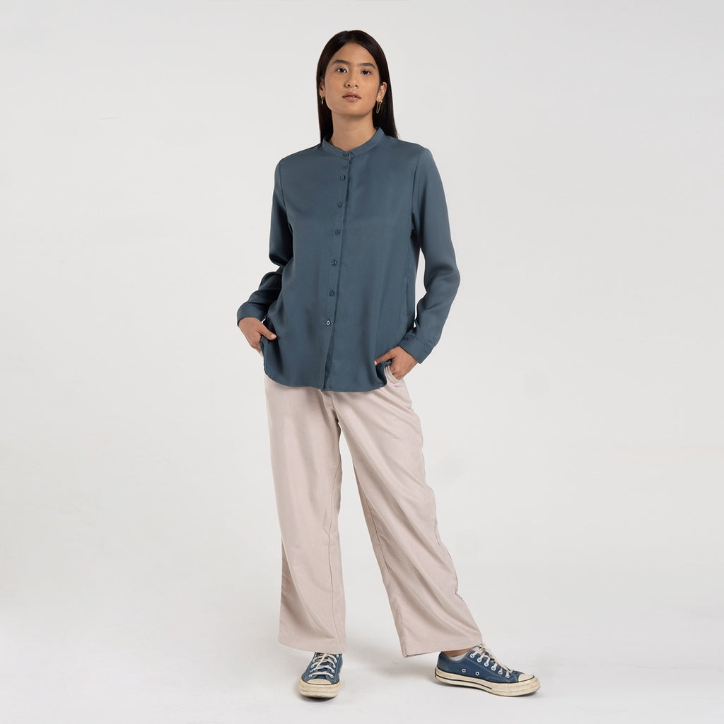 M231 Kemeja Wanita Henley Neck Panjang Shadow 2451A