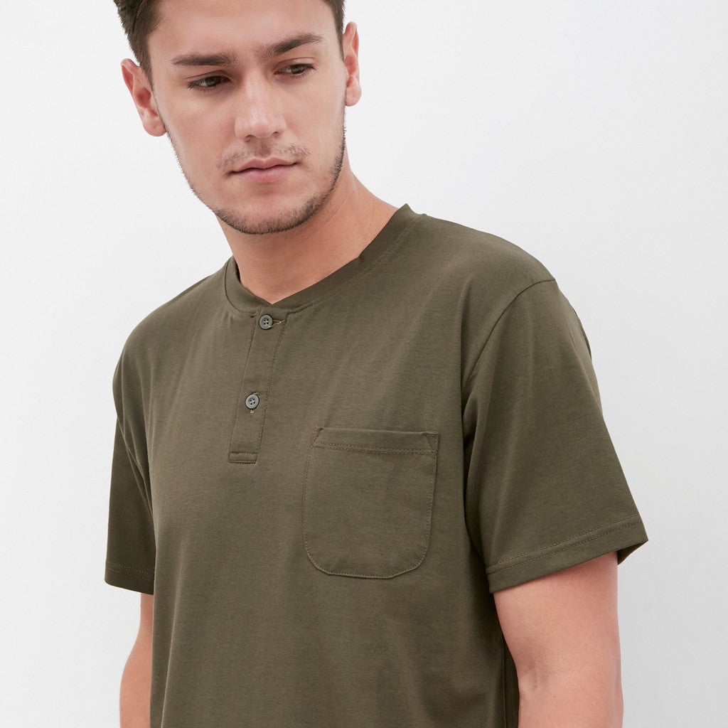 M231 T-Shirt Polos Kancing Pendek Warna Army 1835J
