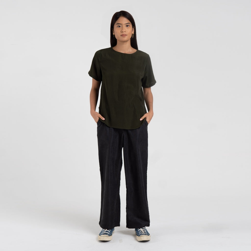 M231 Kemeja Wanita Blouse Pendek Army 2450B