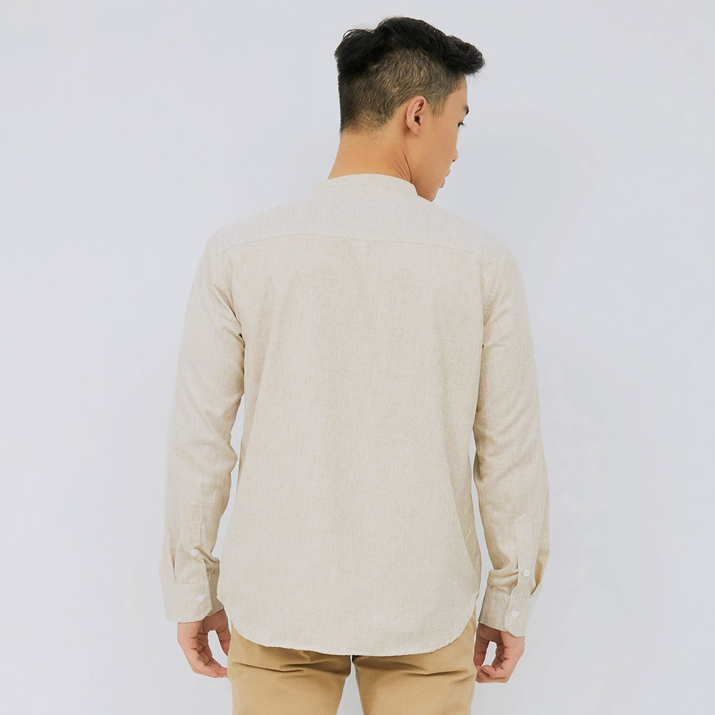 M231 Kemeja Pria Koko Panjang Coklat 2388B