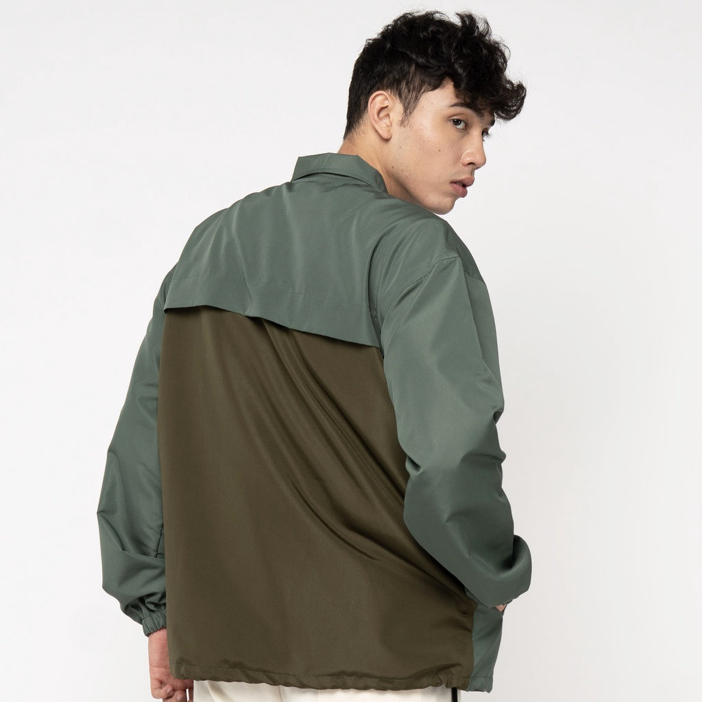 M231 Jaket Coach Two Tone Dark Green Back On Track 2584B