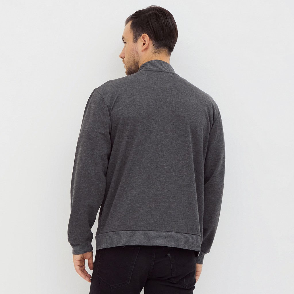 M231 Jaket Pria Bomber Panjang Abu 2091D