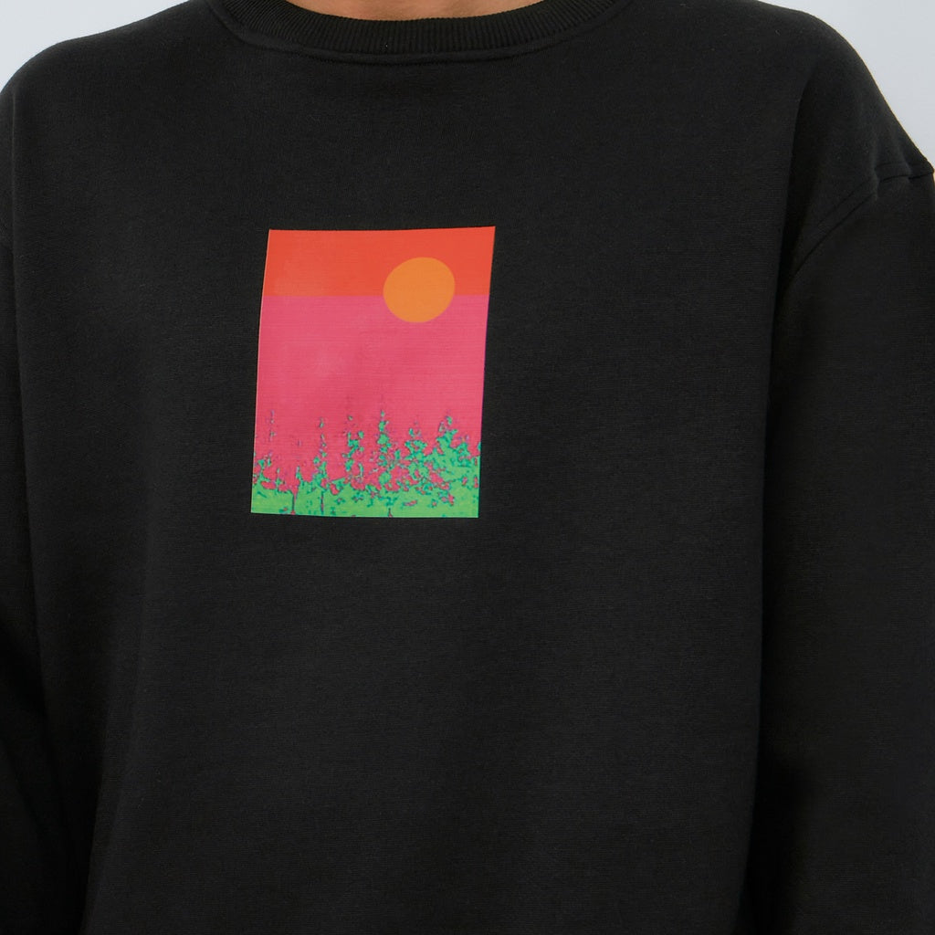 M231 Sweater Crewneck Vantage Panjang Hitam 2392C