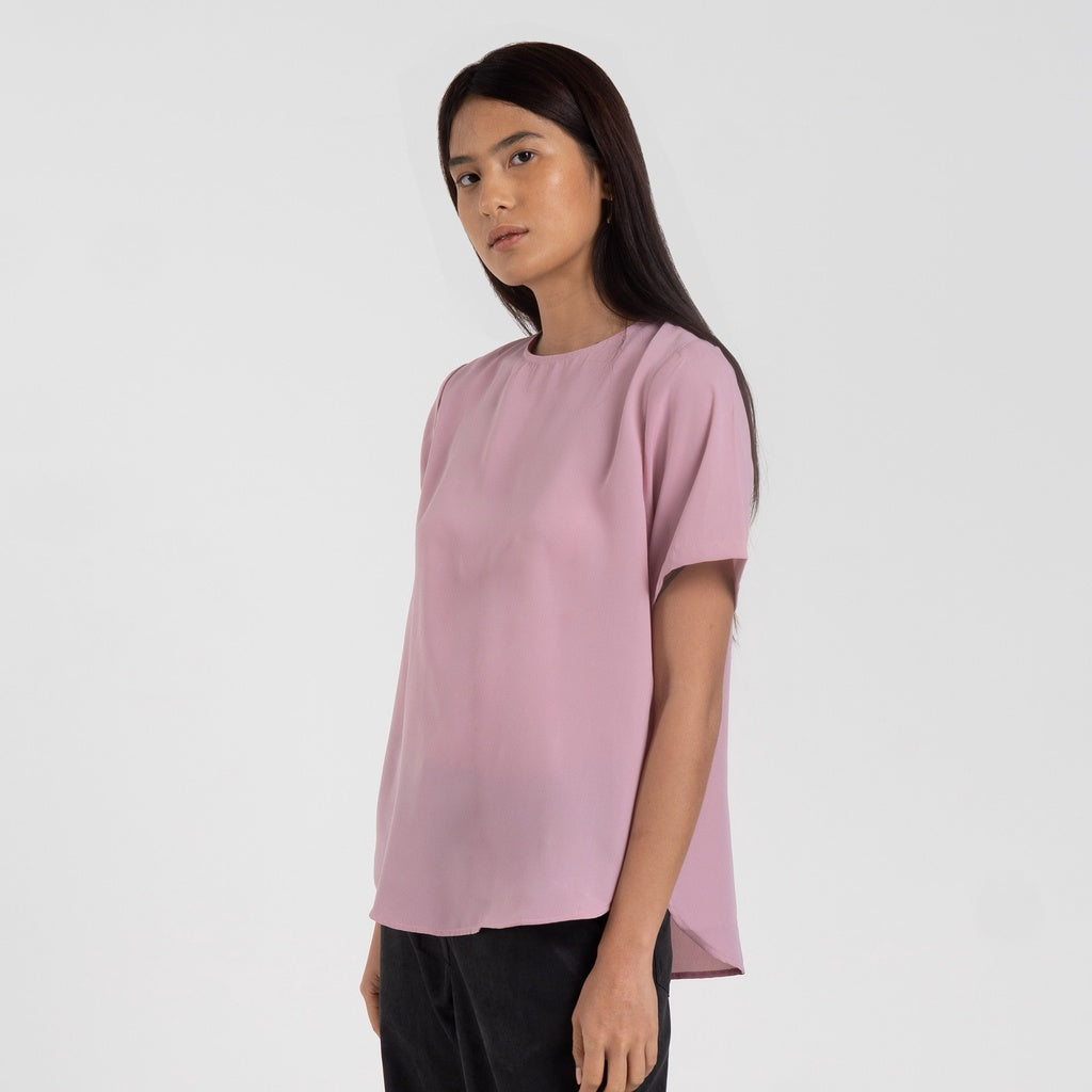 M231 Kemeja Wanita Blouse Pendek Pink 2450D