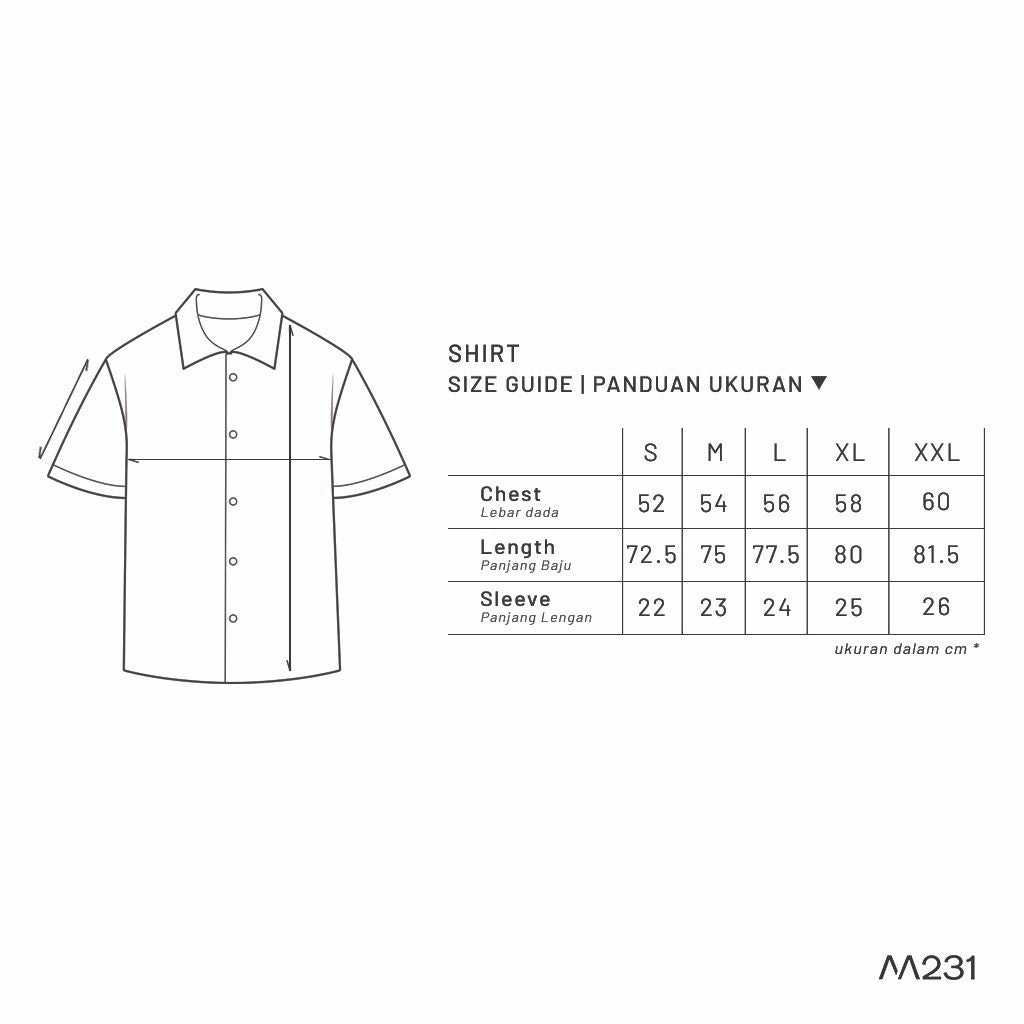 M231 Kemeja Pria Basic Polos Pendek Cream 2132C