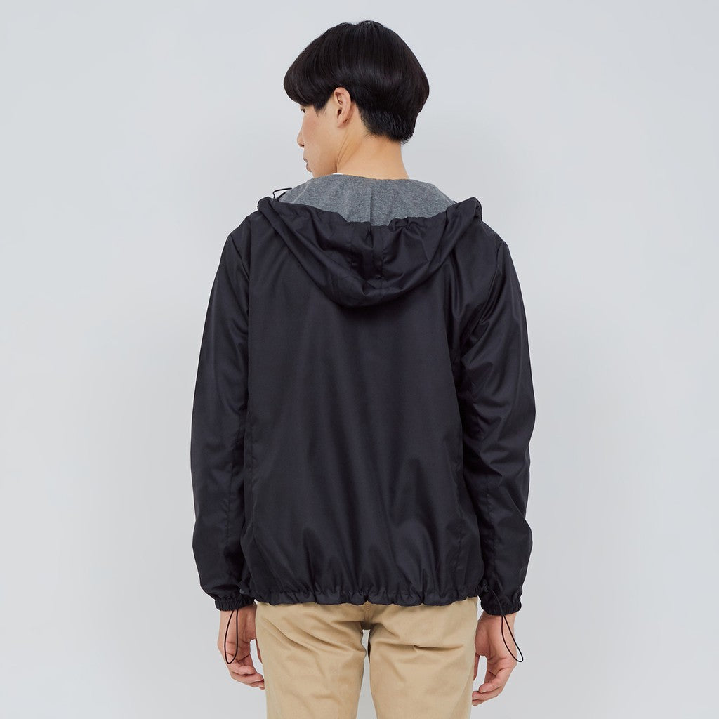 M231 Jaket Pria Taslan Hoodie Panjang Hitam 1757B