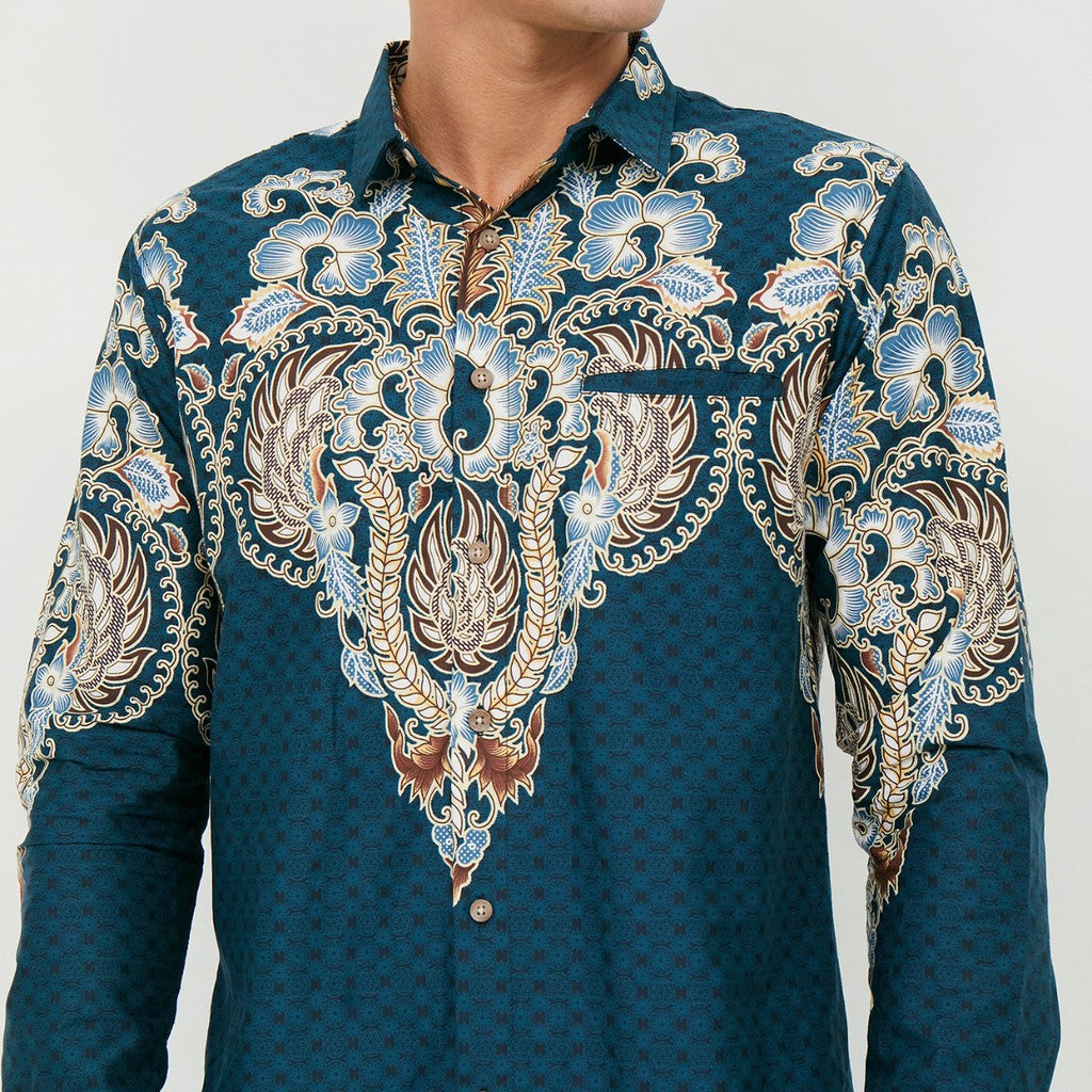 M231 Kemeja Pria Batik Panjang Navy 2153A