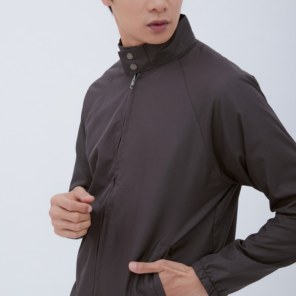 M231 Jaket Pria Taslan Harrington Panjang Abu 2039B